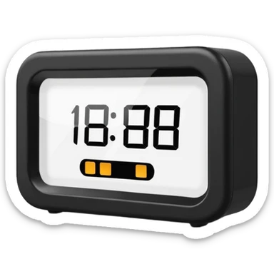 rectangular digital alarm clock with no time on sticker