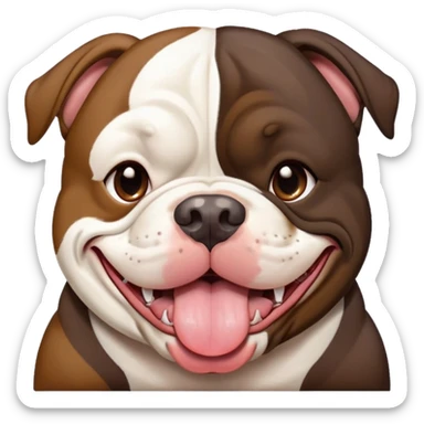 kkkiller-american-bully dark brown tan white tongue out sticker