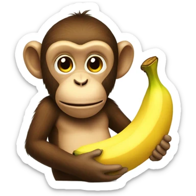 Monkey holding a banana  sticker