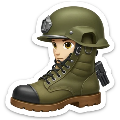 Military rifle boots helmet  sticker