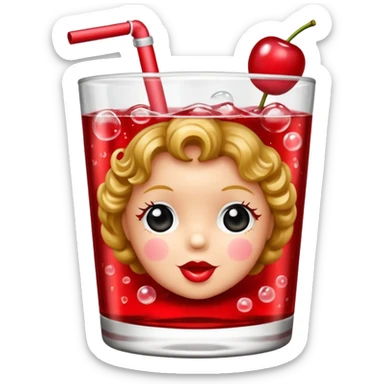Shirley temple soda with cherry sticker