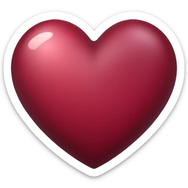 burgundy heart with a subtle gradient emoji sticker