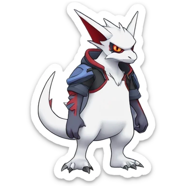 Cool Edgy Zangoose-Absol-Seviper Fakémon Digimon with Edgy markings, full body, outlined sticker