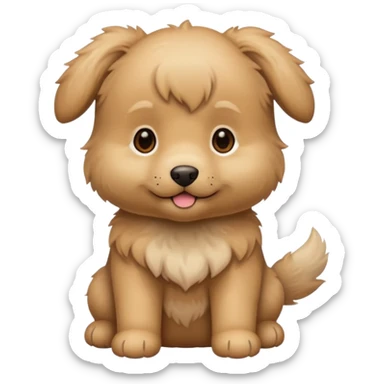 generate an ios genmoji of beige puppies sticker