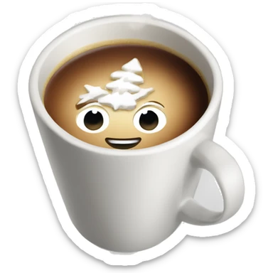 A winter holiday coffee drink sticker