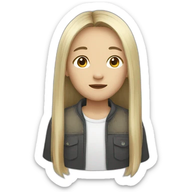 chinese teenager long hair sticker