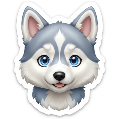 playful husky puppy sticker