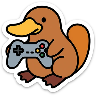 platypus with gamepad sticker