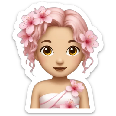 Sakura flower girl sticker