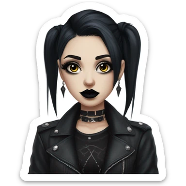 realistic portrait of a girl goth sticker