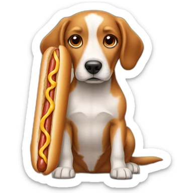 dog pooping a hot dog sticker