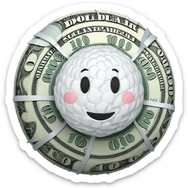 Snow ball with dollar bills  sticker