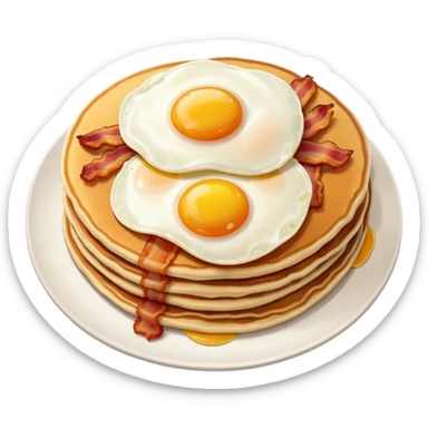 Pancakes with eggs and bacon on the side  sticker