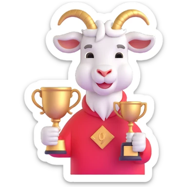 champion goat with trophy sticker
