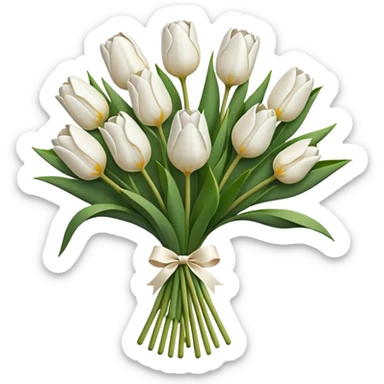 white tulip bouquet  sticker