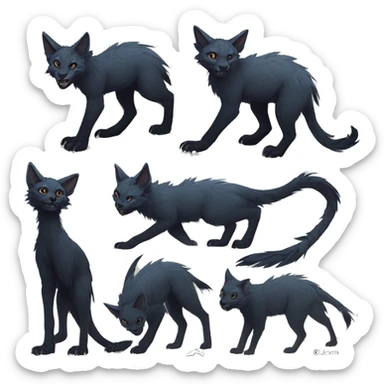 Modern Feral Rare Fantasy Vernid-Trico-species by LiLaiRa, markings, full body sticker