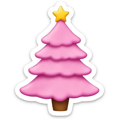Pink Christmas tree sticker