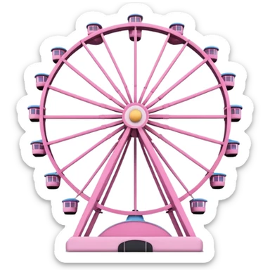 mix light pink dark pink and white girly theme park Ferris wheel sticker