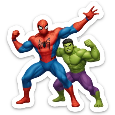 Spider-Man and Hulk sticker