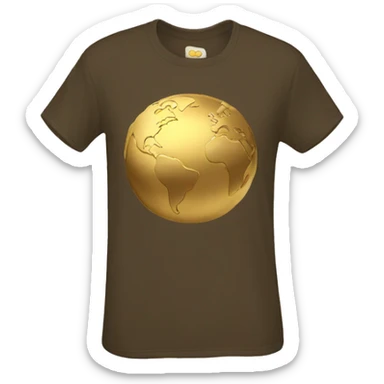 T shirt with vintage gilded earth on it sticker