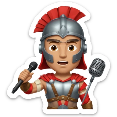 gladiator singing with micro sticker