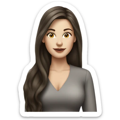 hot rich white brunette woman with long hair sticker