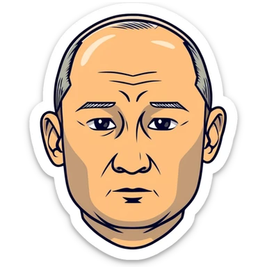Vladimir Putin portrait with serious expression sticker