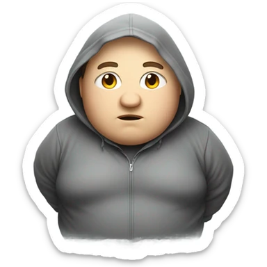 Hooded white guy that is fat and cross eyed sticker