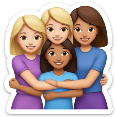 Girls with their arms around each other sticker