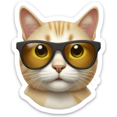 Cat with sunglasses sticker