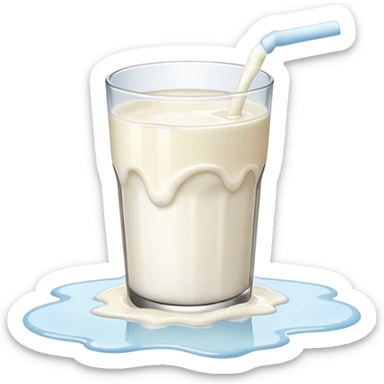  glass of milk spill on floor sticker