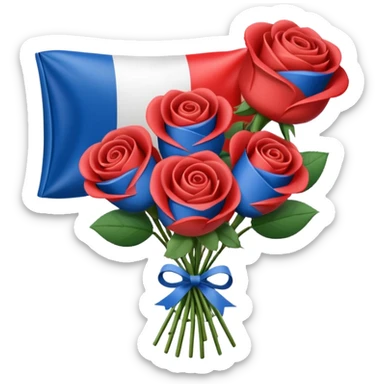 SPAM MEAT rose bouquet wrapped in french flag sticker
