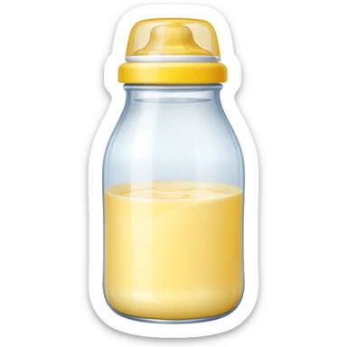 baby Milk bottle yellow sticker