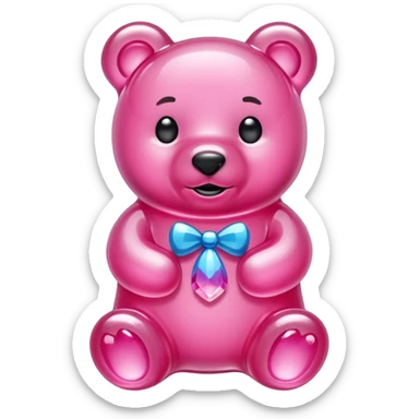 Pink Gummybear made out of crystals sticker