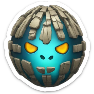 3d sphere with a cartoon beaming tripwire Guardian skin texture with dragon eyes sticker