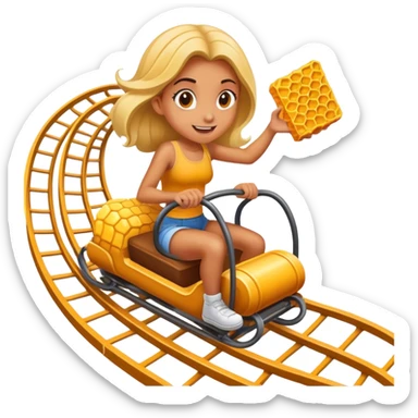Honey comb man but a girl riding a roller coaster sticker