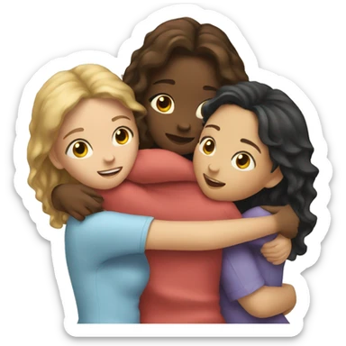 Three girls hugging sticker