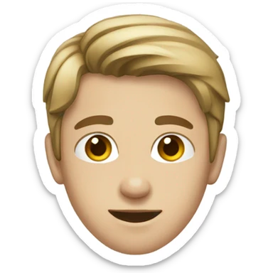 young looking, teenage boy, has brown hair with thin blonde highlights,   sticker