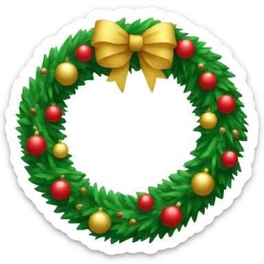 Christmas tree wreath sticker