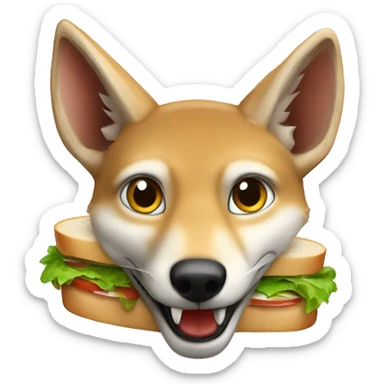 jackal with sandwich sticker