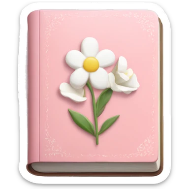 Soft pink bible with white flowers  sticker