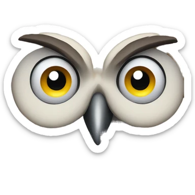 beautiful crying owl face sticker