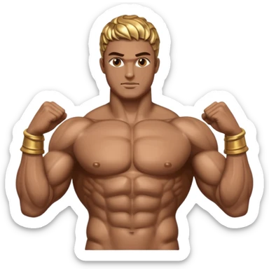 create a  upper body of muscular men greek statue in full chrome sticker