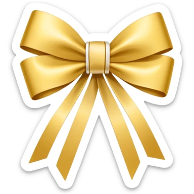 one gold paper clip with a white bow in the middle sticker