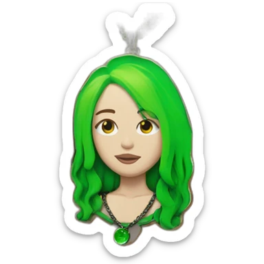 Billie eilish green hair necklace sticker