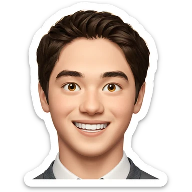 smiling boy portrait close up sticker