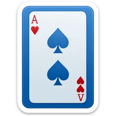 A highly minimalist, clean icon. The icon is a single playing card or tarot card, shown from the back side (face down). The card is oriented vertically (portrait). Blue color sticker