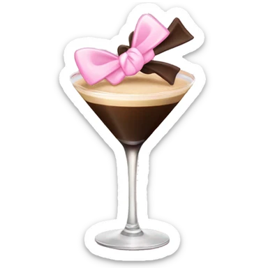 Espresso martini with light pink bow sticker