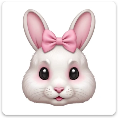 I want a cute rabbit with a bow on its ears making a kissing face  sticker