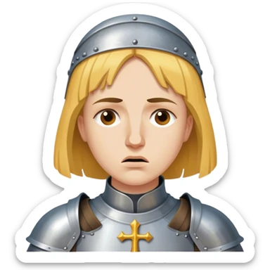 joan of arc figure depicts angst, outrage but optimistic sticker